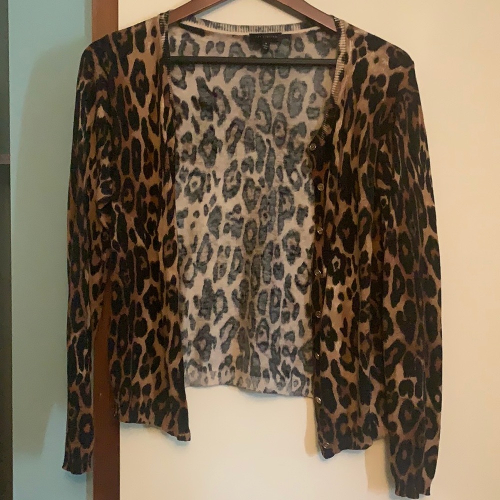 The Limited, size Medium, Leopard print cardigan